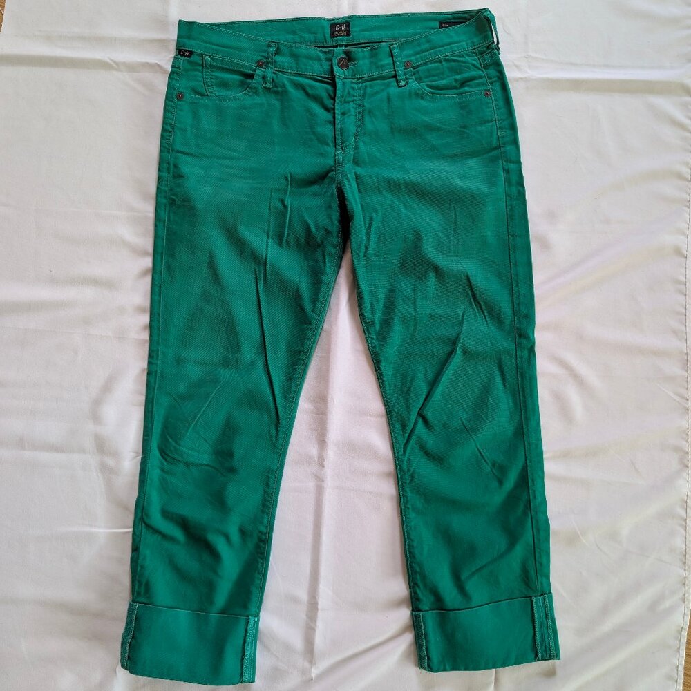 Citizens of Humanity Women's 30 Dani Cropped Straight Leg Jeans green crop pants